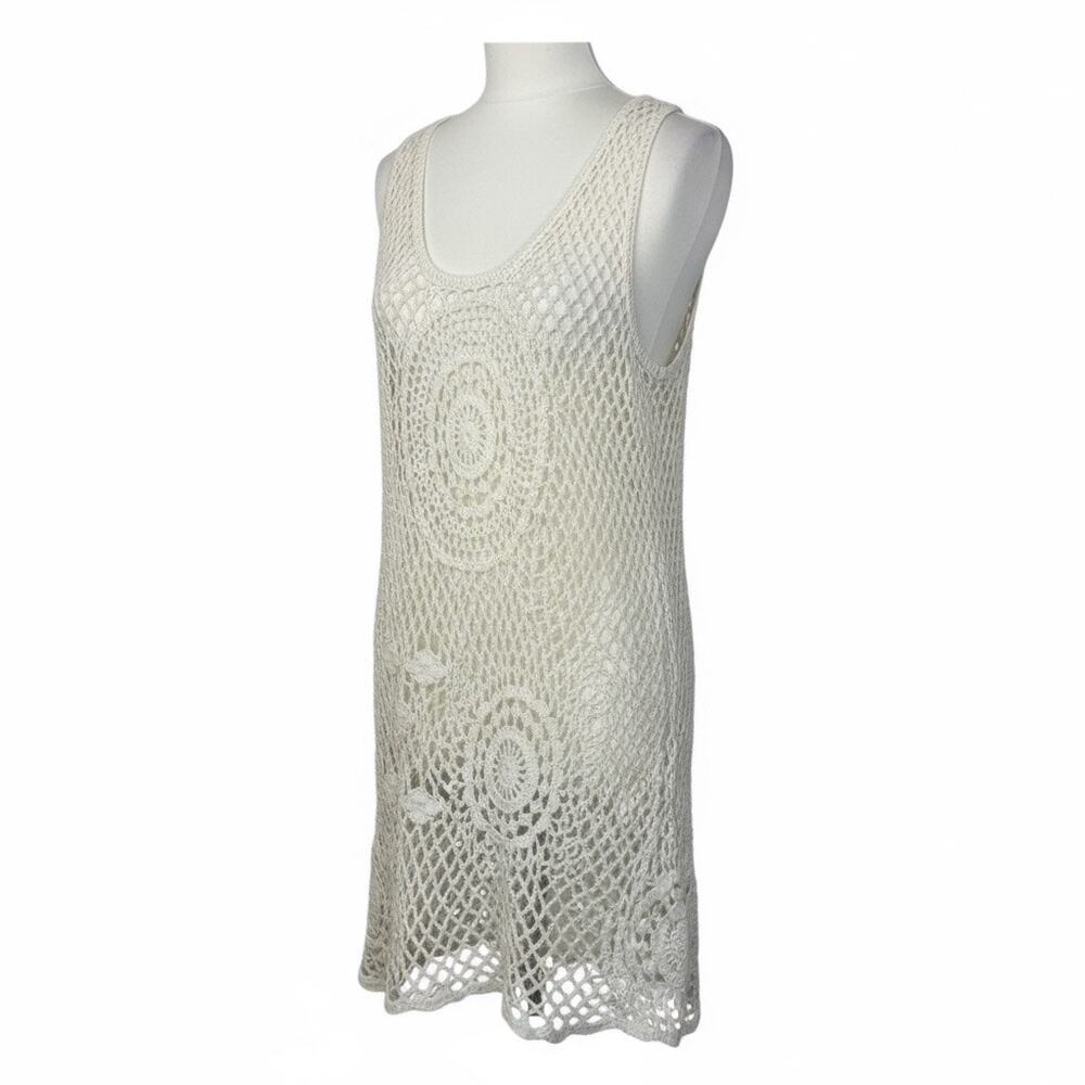 Angie Crochetβ Dress Sz S White Boho Hippie Festival Y2K VTG Deadstock